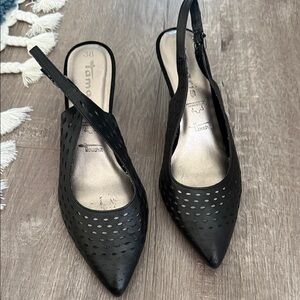 Tamaris Black Slingback Heels